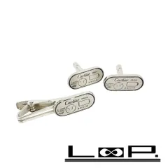 極美品】10D220/カルティエ/カフス/パシャ/シルバー/黒/Ag925