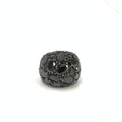 極上品/スワロフスキー リング 14号 スターモチーフ ブラック レッド 