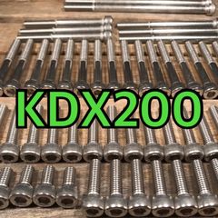 ステンレス製 KDX200 DX200E DX200G 左右エンジンカバーボルト 合計27本