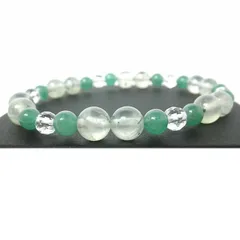 プレナイト＆アベンチュリンブレスレット ※ＬＬサイズ：内径約１９～２０ｃｍ選択可能 【プレナイト８ｍｍ珠、アベンチュリン６ｍｍ珠、天然水晶ミラボールカット６ｍｍ】 パワーストーン ブレスレット 天然石 ブレスレット 開運祈願 グッズ 開運祈願 アイテム