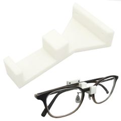 AllBright 壁掛けメガネスタンド 壁掛け 穴が目立ちにくい 寝室 眼鏡 収納 賃貸 石膏ボード メガネホルダー 眼鏡置き サングラス ディスプレイ 展示 1本用 (ホワイト)