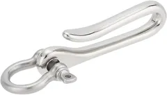 PH PandaHall フィッシュフックキーチェーン 真鍮製キーリング プラチナ無地U字型キーフックベルト Uフックポケットクリップ キーシャックルDリング付き ヘビーデューティー カーキーチェーン 男女兼用( 60x16x7mm)