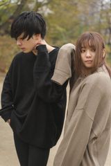 BIGシルエット モヘアタッチ セーター(無地)