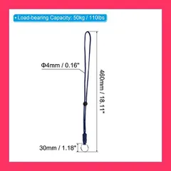 【スタッフおすすめ！】PATIKIL パラコードストラップ パラコードリストコード キーリング付き 460mm 2個 キーホルダーコード メタルフックストラップ キーホイッスルIDカードバッジホルダー用 ブルー