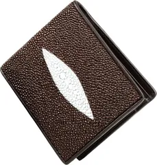 Ｔｈａｉ　Ｓａｗａｄｅｅ 財布 スティングレイ ミニウォレット 二つ折り 短財布 エイ革 スリム メンズ レディース 本革(Brown)のサムネイル