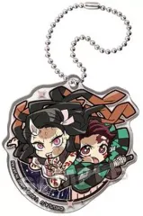 【中古】雑貨 竈門炭治郎＆竈門禰豆子 「鬼滅の刃 遊郭編 ぴた!でふぉめ アクリルキーホルダー」