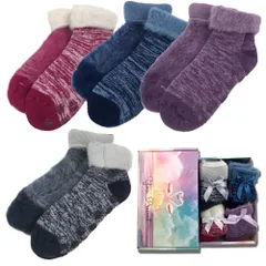 [IFSUN] 4足セット」冬 レディースソックス ルーム靴下 超厚手 脱げにくい 防寒 裏起毛 モコモコ 柔らかい 発熱 ふわふわ 暖かい靴下 プレゼント 抗菌防臭 自宅