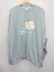 ◇ ⊇ BLESS YOU 長袖 センターフラワー刺繍クルースウェット サイズF サックスブルー系 レディース メンズ E  【1506250000238】