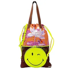 【3104】イビサ 2wayトートバッグ グリーン ナイロン レザー 蝶 3104】イビサ 2wayトートバッグ グリーン ナイロン レザー 蝶