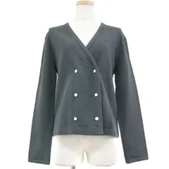 STEVEN ALAN スティーブンアラン カーディガン セーター トップス ダークグレー FREE 長袖 テレコ素材 スナップボタン コットン リネン 綿 麻 おしゃれ シンプル 無地のサムネイル