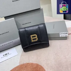 ⭐️ 極美品 バレンシアガ クロコ 型押し コンパクトウォレット ブラック 鑑定済 ✨美品✨バレンシアガ 三つ折り財布 コンパクト Bロゴ クロコ型