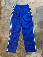 90s adidas アディダス ナイロン トラックパンツ 青 L