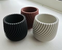 選べる3Dプリンター鉢  2号鉢　1個　テラコッタ•ブラック•ホワイト　ジャイロイド