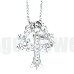・22K ３連クロスネックレス (WHITE GOLD)