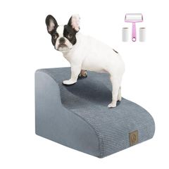 【特売】犬ステップ スロープ 2段 犬階段 滑り止め 耐荷重30KG ペット用階段 取り外し可能 洗濯便利 耐久性 ペットステップ 怪我防止 老犬介護 粘着クリーナーつき (ダークグレー)