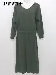 ◇ apart by lowrys Vネック ウエストゴム 長袖 ロング ワンピース サイズF グリーン レディース 【中古】 【1105170002171】