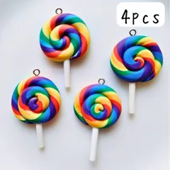 キャンディーチャーム 飴 スイーツ お菓子 カラフル ハンドメイド まとめ売り あめ 虹色 レインボーカラー 個性的 大きめ バッグチャーム キーホルダー アクセサリー 素材 材料 手芸 工作 推し活 推し色 オタ活 かわいい 可愛い 派手色