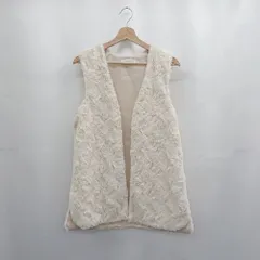 ◇ ⊇ chocol raffine 無地 ノースリーブ ボアベスト サイズF ベージュ系 レディース E  【1506300026942】