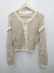 ◇ Thevon ゼヴォン 透かし編み ニット 長袖 カーディガン サイズF グレー系 ベージュ レディース P  【1403180012204】のサムネイル