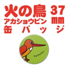 【野鳥シリーズ】火の鳥　アカショウビンさん缶バッジ 37mm