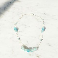【ヴィンテージ】Clear Mint Blue stone Vintage Necklace