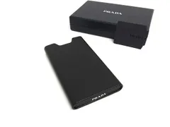 ■新品■未使用■ PRADA プラダ サフィアーノレザー アイフォンケース スマホケース メンズ レディース ブラック系 BK6292