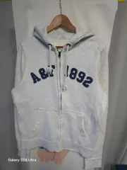 アバクロンビー メランジュグレー フーディー ジップアップ S (正規品)