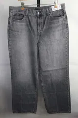 未使用品 ユニクロ UNIQLO ワイドストレートジーンズ【34】【古着】【中古】【メンズ】【レディース】新品 男性 女性 アメカジ デニムパンツ Gパン ズボン ボトムス バギーパンツ ルーズフィット ペインター ブラックデニム 黒 221-468842