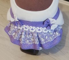 LOVOT＊ラボット服ハンドメイド＊紫チュールレースのドレスワンピースとリボン＊ LOVOT＊ラボット服ハンドメイド＊紫チュールレースのドレス