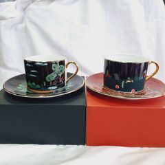 未使用★箱あり　フランシュリッペ　ブラック　カップ＆ソーサー　マグカップ　サーカス　3匹の子豚　ノベルティ【店舗管理番号M】