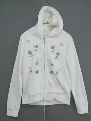 ◇ tocco closet トッコ クローゼット ビジュー 長袖 ジップアップ パーカー サイズM ホワイト レディース  【1205310004703】のサムネイル