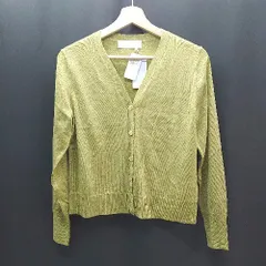 ◇ ◎ ●未使用● NOLLEY'S sophi Vネック 薄手 光沢感 ボタン 長袖 カーディガン サイズ36 グリーン レディース E 【1310300048619】