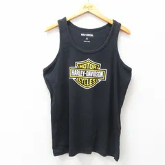L/古着 ハーレーダビッドソン タンクトップ メンズ ビッグロゴ クルーネック 黒 ブラック spe 25jun30 中古