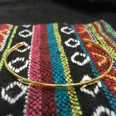 【3mm】ゴールドバングル シンプル メンズ アクセサリー ブレスレット