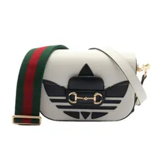 グッチ GUCCI ショルダーバッグ GUCCI × adidas ホースビット 1955 658574 ホワイト/ブラック レザー ×adidas 2wayショルダー レディース Used A