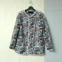 L ) ZARA(ザラ) ジップアップ ツイード織りジャケット