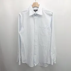 ◇ Θ COMME CA ISM コムサイズム ストライプ 長袖 シャツ サイズL ライトブルー ホワイト メンズ E  【1505290026123】