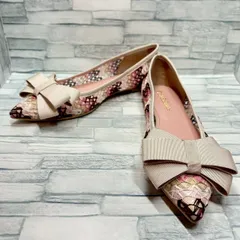 【美品】Pretty Ballerinas　フラット　編み込み　シースルー　39 (24.5㎝)