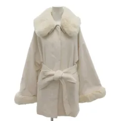 ナイスクラップ NICE CLAUP あざとモテコート F 白 ホワイト フェイクファー ウエストリボン /AE