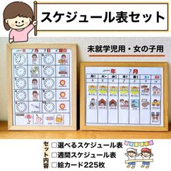 【500円引きクーポン】 スケジュールセット 未就学児 女の子用 絵カード - メルカリ 人文