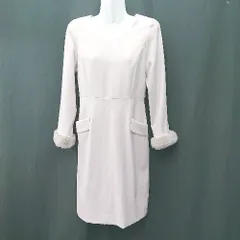 ◇ PROPORTION BODY DRESSING 袖口ファー装飾 背面ファスナー 長袖 膝丈 ワンピース サイズ1 ライトピンク レディース E  【1404240010949】