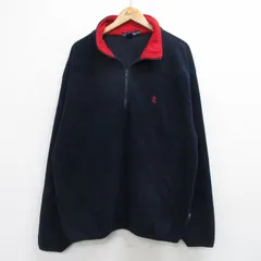 XL/古着 ノーティカ 長袖 ブランド ハーフジップ フリース ジャケット メンズ 90s ワンポイントロゴ 大きいサイズ 紺 ネイビー 24sep25 中