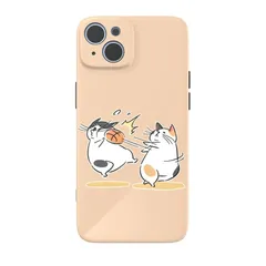 THE DREAMY LIFT iphone ケース アニメ 漫画 猫 かわいい かっこいい 綺麗 萌え 人気 グッズ スマホケース (喧嘩猫, iphone 15) 1