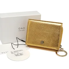 未使用 オーエーディーニューヨーク ミニジップアラウンドウォレット ゴールド レザー OAD NEWYORKのサムネイル