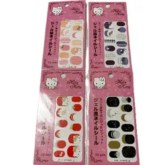 サンリオ　ハローキティ　ジェル風ネイルシール　ストライプ　ラグジュアリー　お洒落ネイル