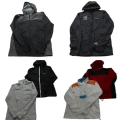 古着卸 まとめ売り コロンビア ライト ジャケット 6枚セット (メンズ M ) ハーフジップ スタンドカラー フーディー 中古 古着 NC1976