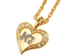 ニナリッチ　NINA RICCI　NRロゴ　ハート　ラインストーン　ネックレス　ゴールドカラー×シルバーカラー　送料無料