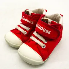ミキハウス スニーカー ローカット ベビー女の子用 シューズ 靴 日本製 赤 ベビー 男の子用 12サイズ レッド MIKIHOUSE 【中古】