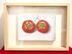 【na-00072】アート作品　額付き　トマト　絵画　現代絵画　美術品　アート　芸術品