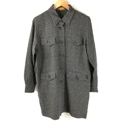 ランセル LANCEL コート 薄手 ロング 胸デザインポケット サイドポケット 袖ボタン 千鳥柄 日本製 黒系 2025042200070のサムネイル